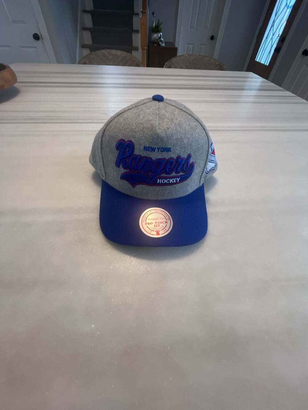 Mitchell & Ness New York Rangers Pro Pinch Snapback Hat Gray